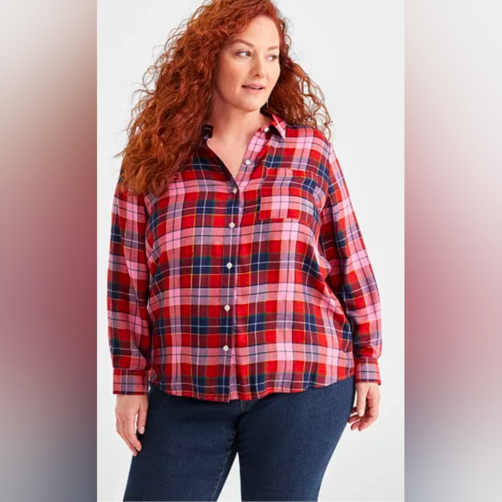 Shine Plaid Perfect Shirt